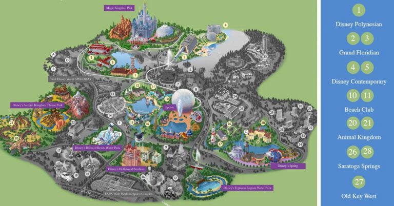 Hoteles Deluxe Disney World - mapa
