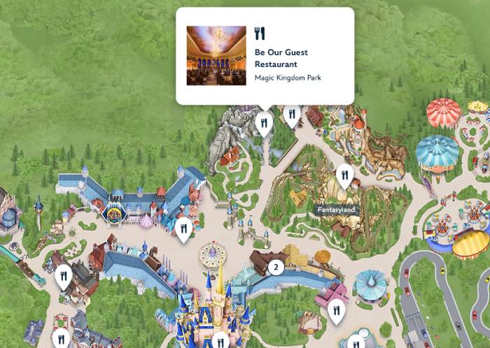 Be Our Guest Restaurant - Map